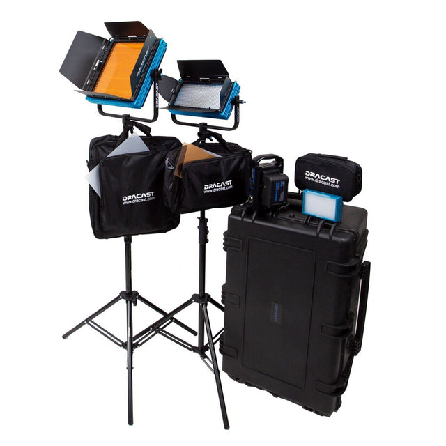 Dracast DRDP3LDPK Plus Series Daylight 3-Light Portrait Kit with V-Mount/Gold Mount Battery Plates