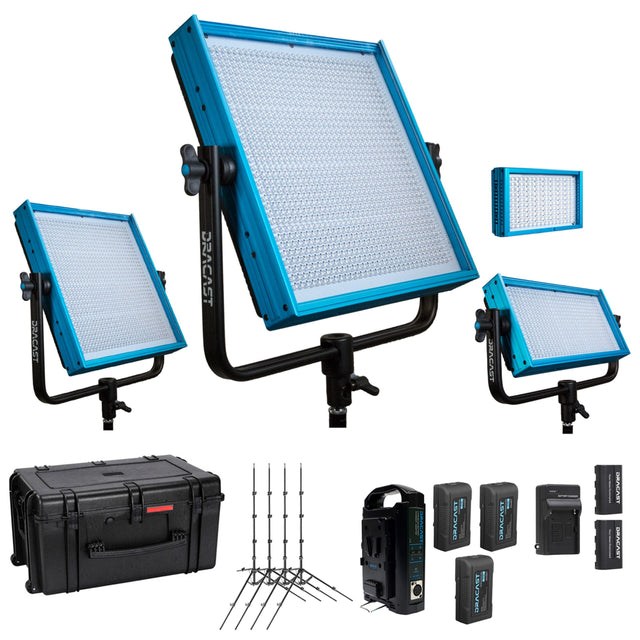 Dracast DRRNSEKBV Bicolor 3200K-5600K V-Mount Remote Newsroom Studio Essentials Kit