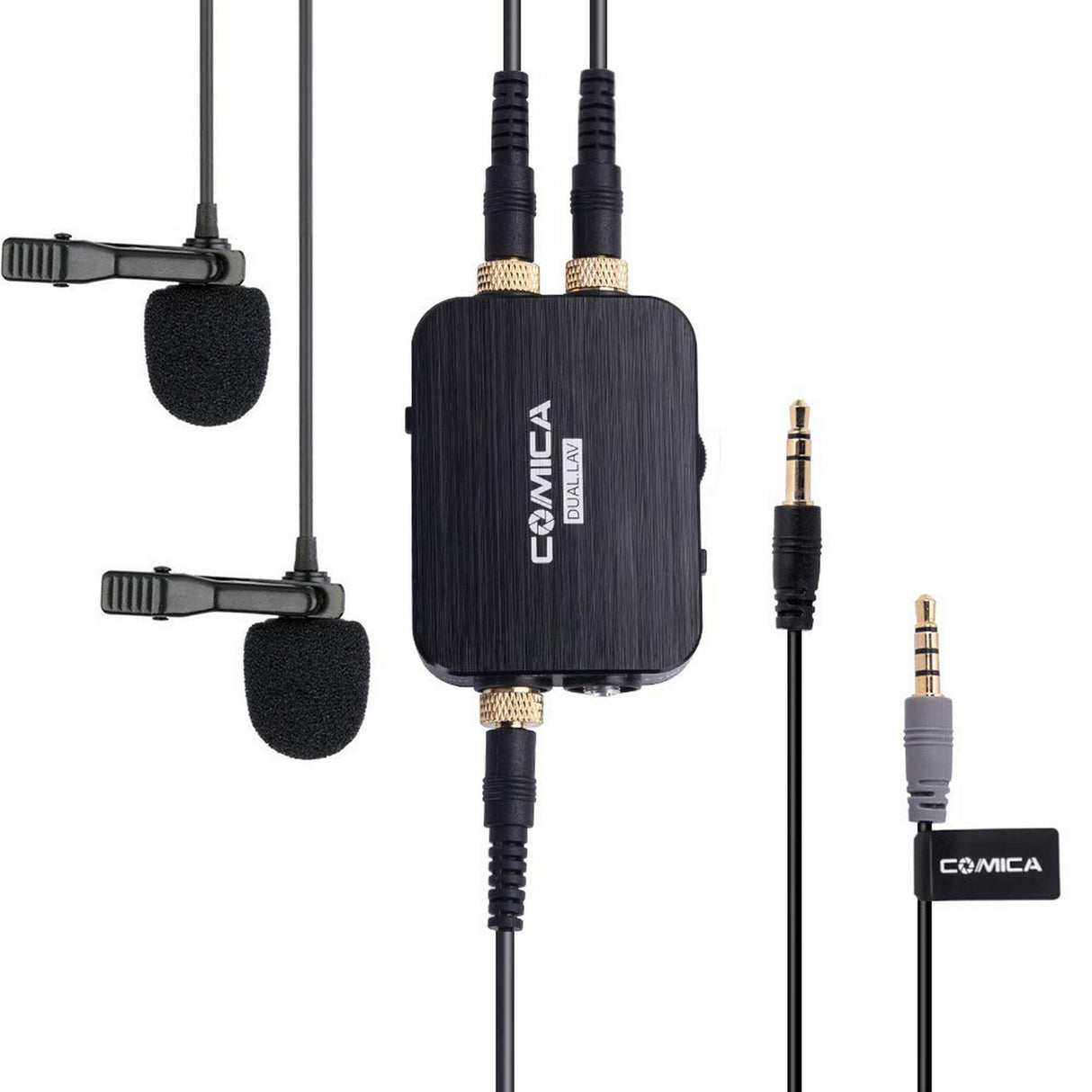 Comica DUAL.LAV D03 Dual Lavalier Microphone Kit for DSLR and Smartphones