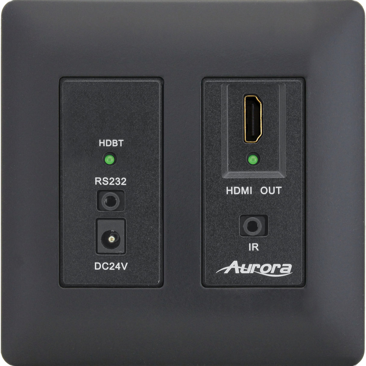Aurora DXW-2-RX1-B 4K HDMI HDBaseT Wall Plate Receiver Black