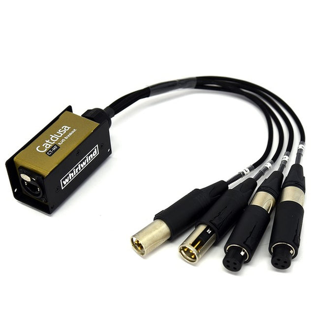 Whirlwind CT-MF Cat5e Ethercon to 4 XLRF/XLRM Convert Con Snake 1.5 Feet