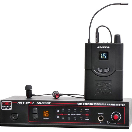 Galaxy Audio AS-950P2 16 Channel Stereo Wireless Personal In-Ear Monitor System 470-494 MHz