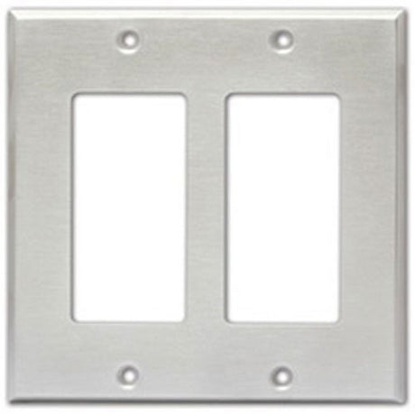 RDL CP-2S Double Cover Plate Compatible with Decora Style Products Stainless Steel