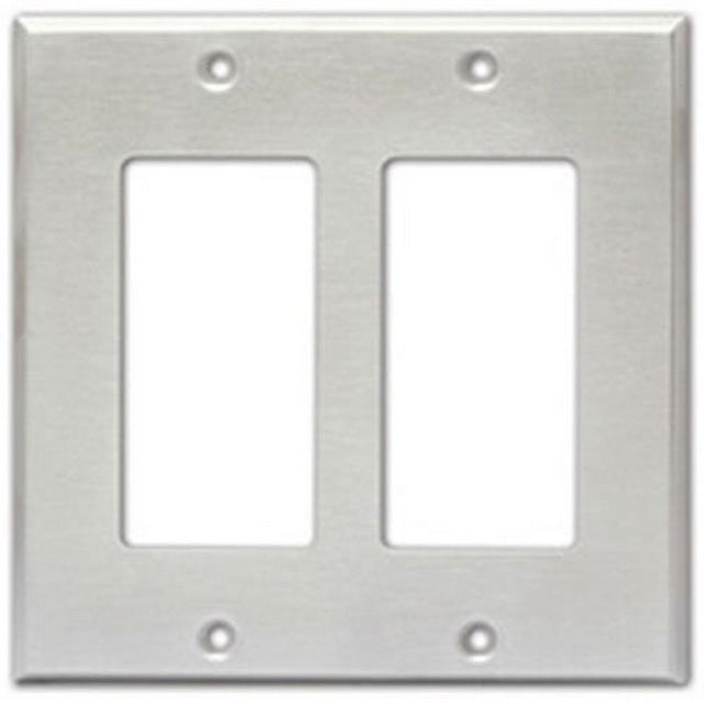 RDL CP-2S Double Cover Plate Compatible with Decora Style Products Stainless Steel