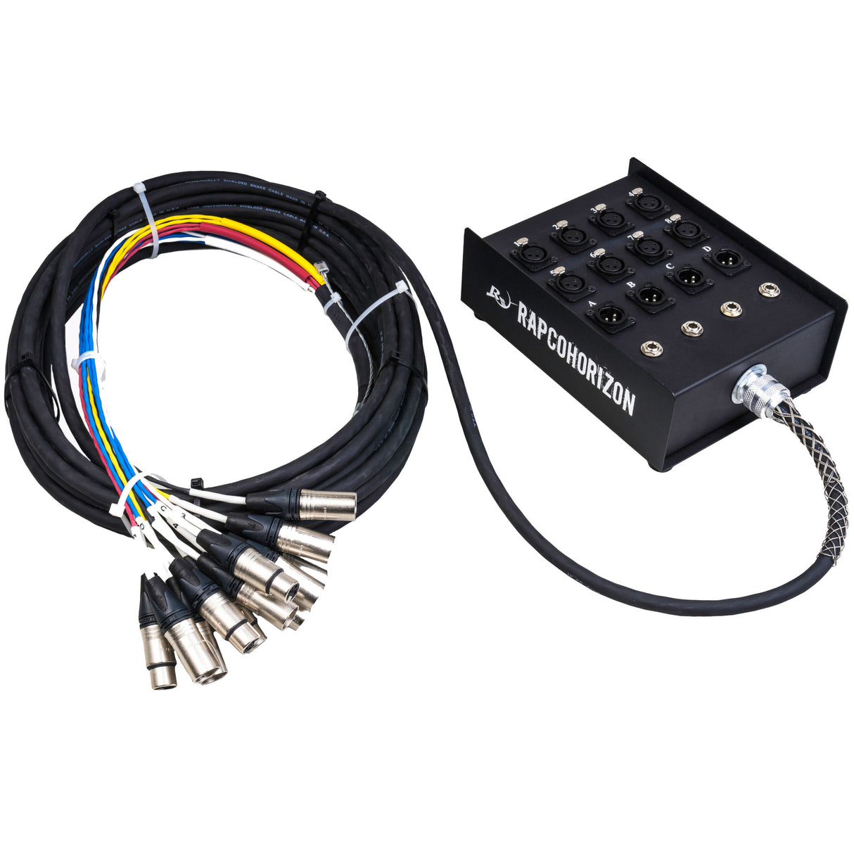 Rapco 16-Channel 12 x 4 Fan-Box Snake with XLR-F Returns 50 Foot