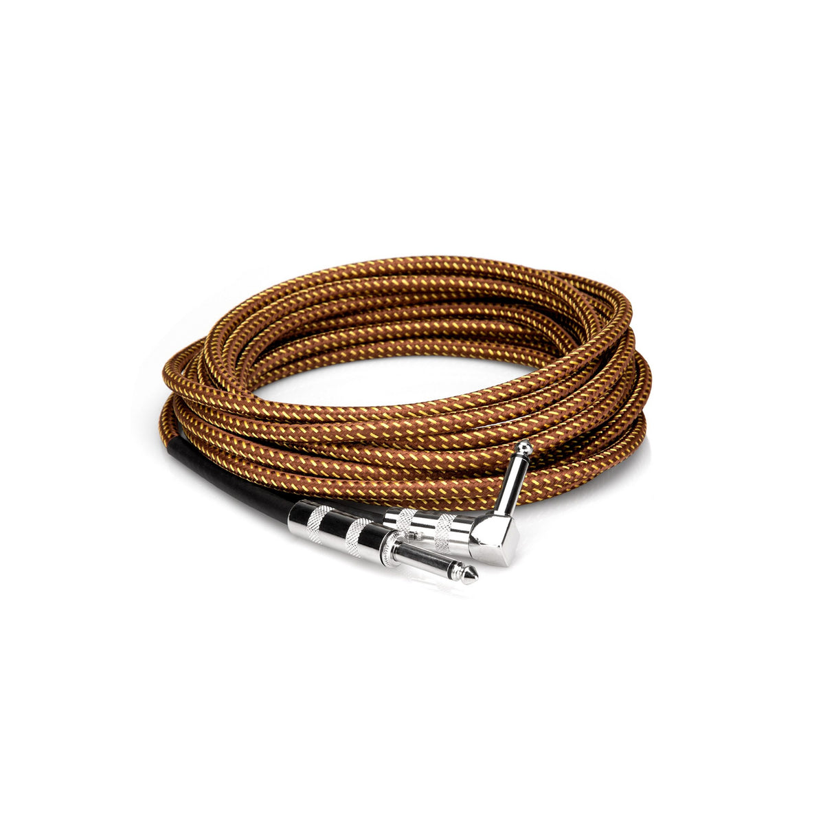 Hosa GTR-518R Straight to Right-Angle Tweed Guitar Cable, 18 Foot