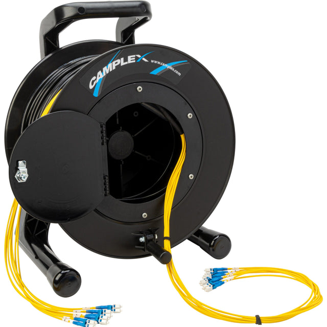 Camplex 8-Channel LC Single Mode Fiber Optic Tactical Snake Reel 500 Foot