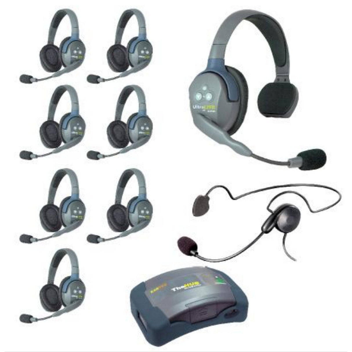 Eartec HUB917CYB UltraLITE and HUB 9 Person Headset System with 1 ULSR 7 ULDR 1 Cyber