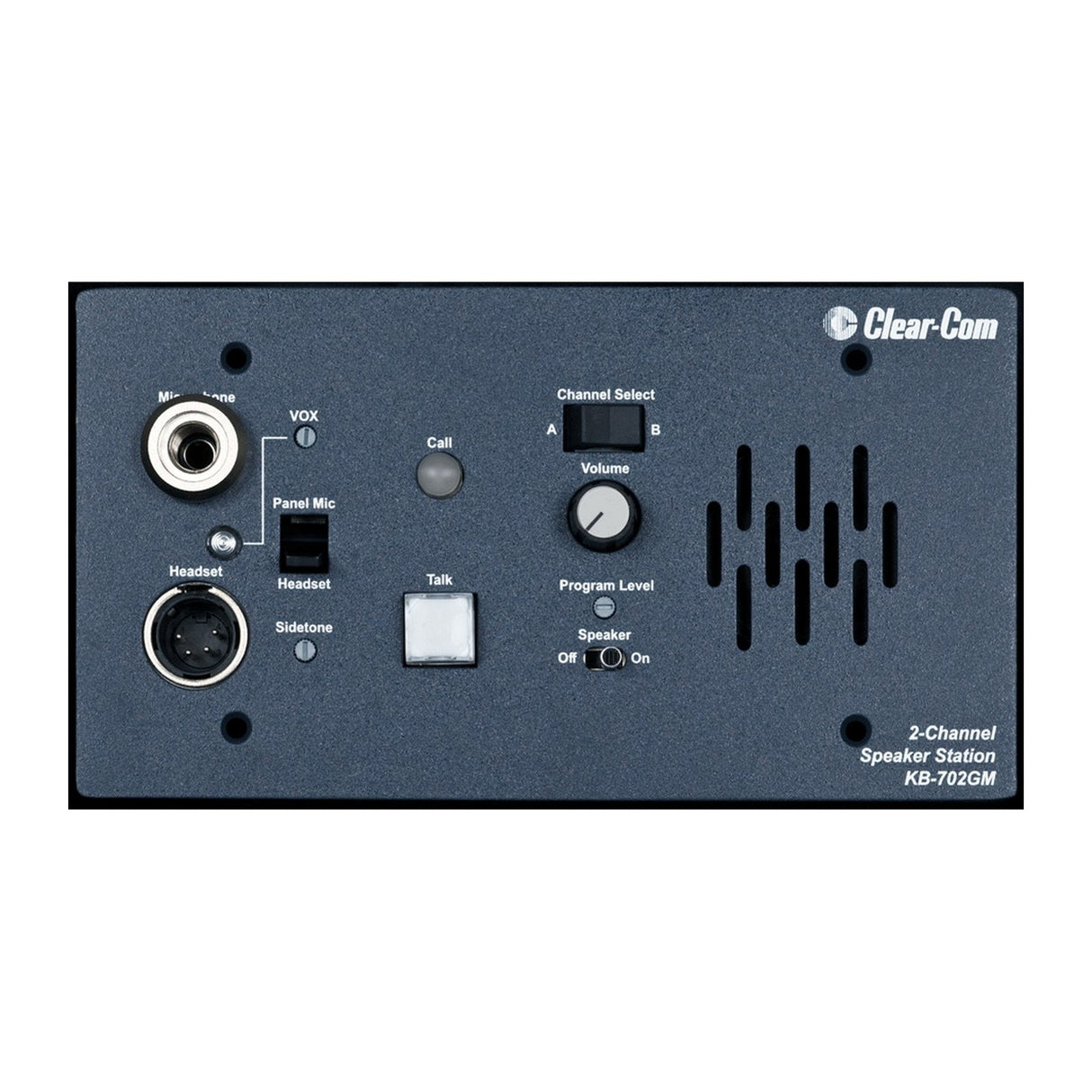 Clear-Com KB-702GM 2 Channel Wall Console Mounted Headset Speaker Station