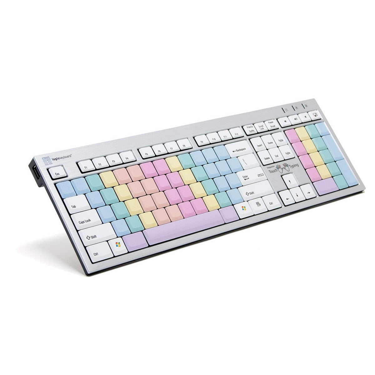 Logickeyboard Blank Touch Typing Slim Line PC Keyboard | Blind Touch Type Keyboard