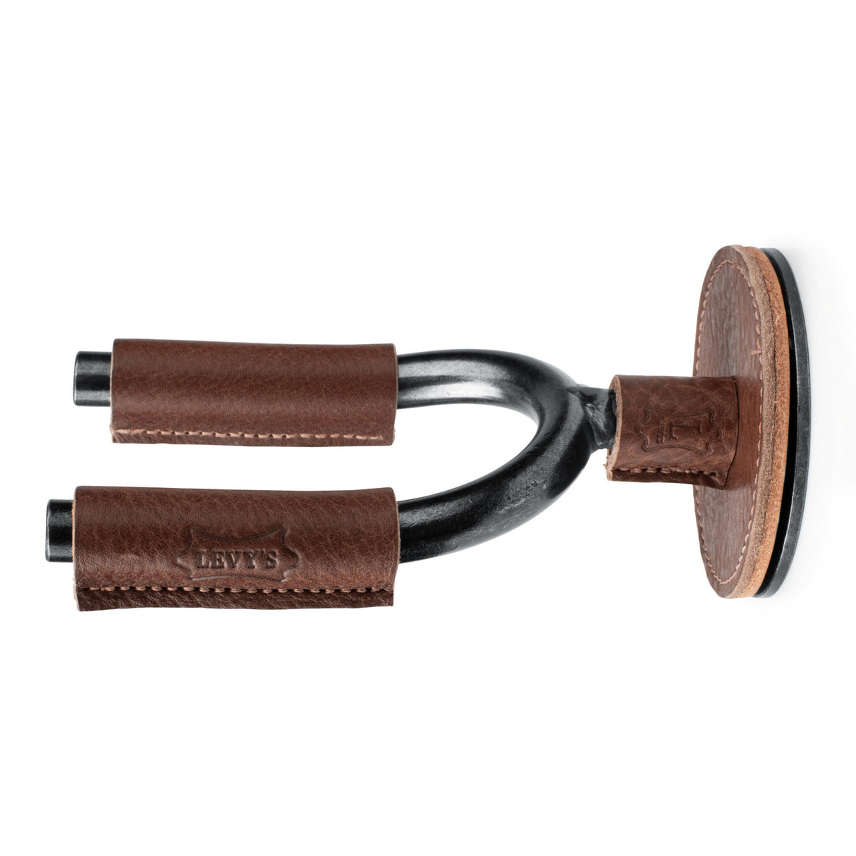 Levyās Smoke Forged Guitar Hanger with Brown Leather - accessories