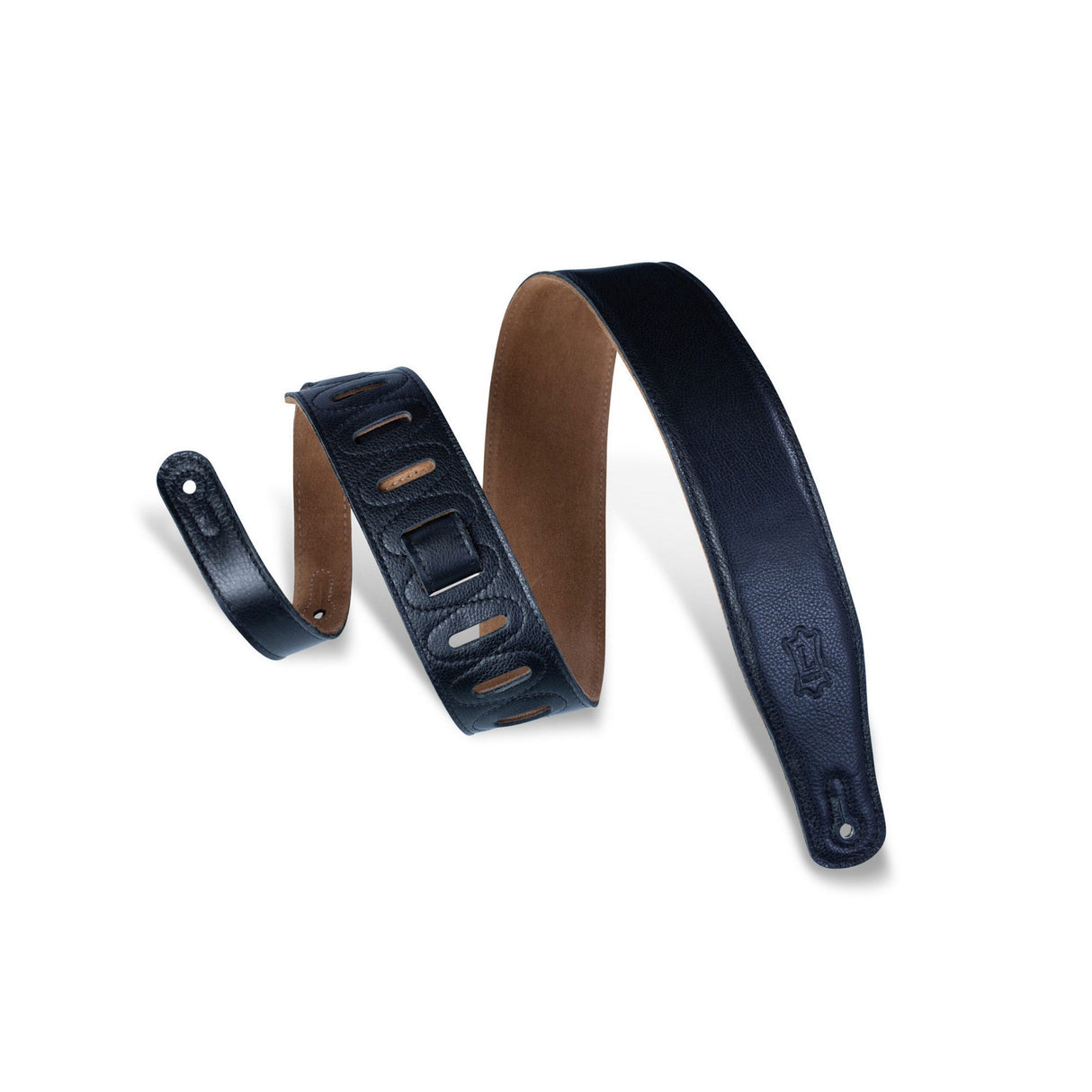 Levy’s 2 1/2-Inch Wide Black Garment Leather Guitar Strap - accessories