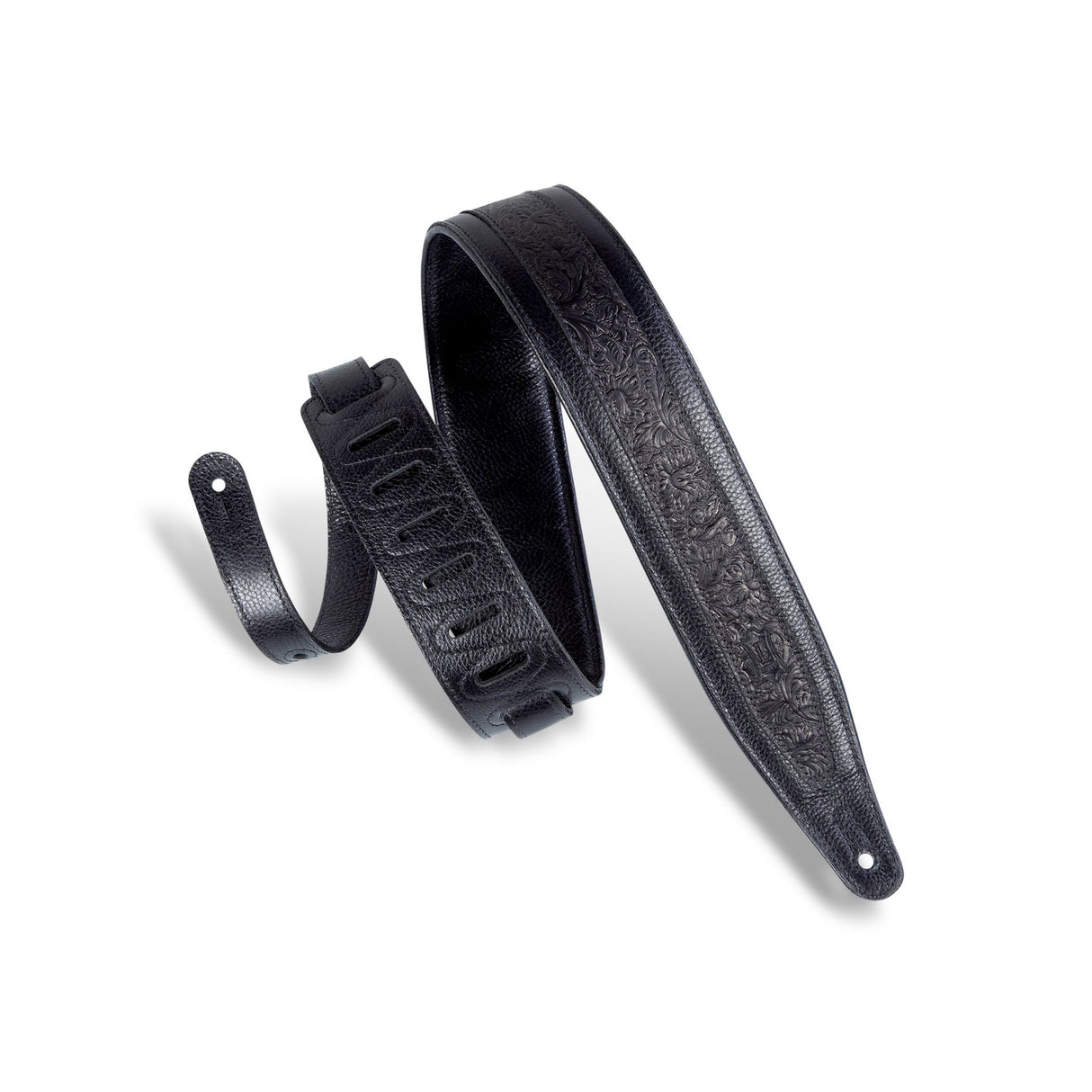 Levy’s 2 1/2-Inch Wide Black Garment Leather Guitar Strap - accessories