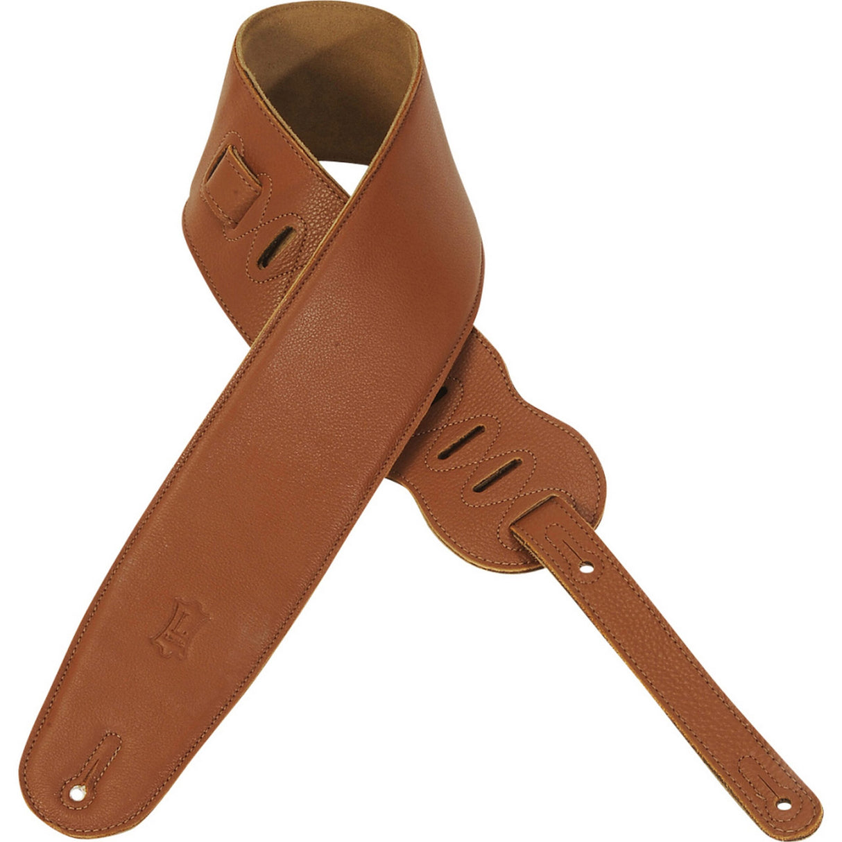 Levy’s 3 1/2-Inch Wide Tan Garment Leather Bass Guitar Strap - accessories