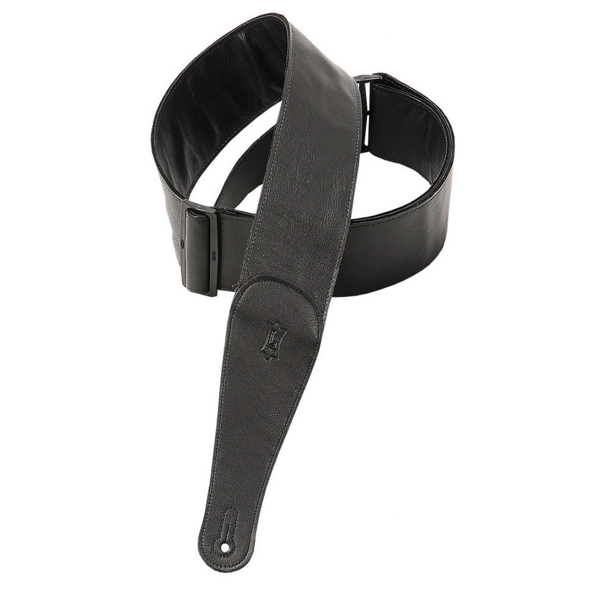 Levy’s 3-Inch Wide Black Garment Leather Guitar Strap - accessories