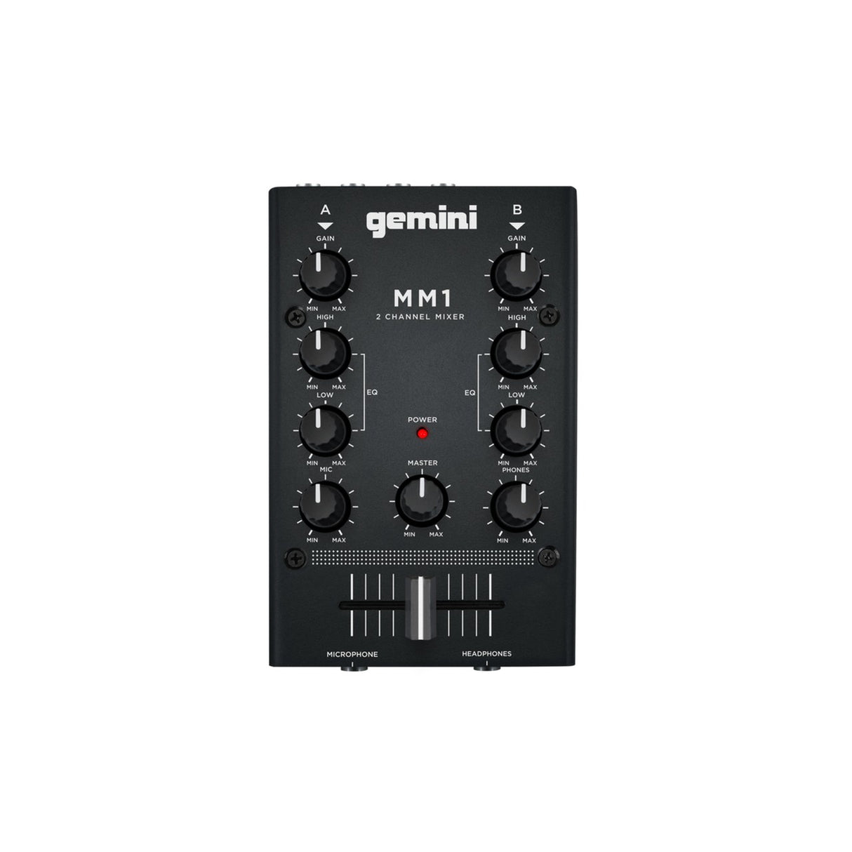 Gemini MM1 2 Channel Mini Analog DJ Mixer
