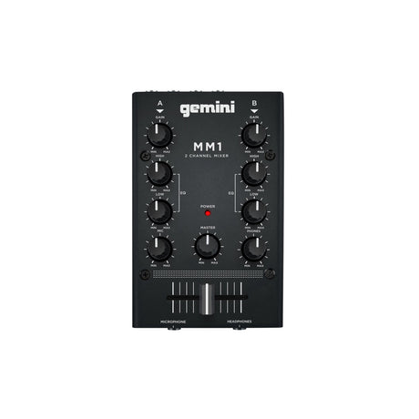 Gemini MM1 2 Channel Mini Analog DJ Mixer