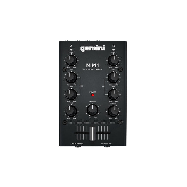 Gemini MM1 2 Channel Mini Analog DJ Mixer