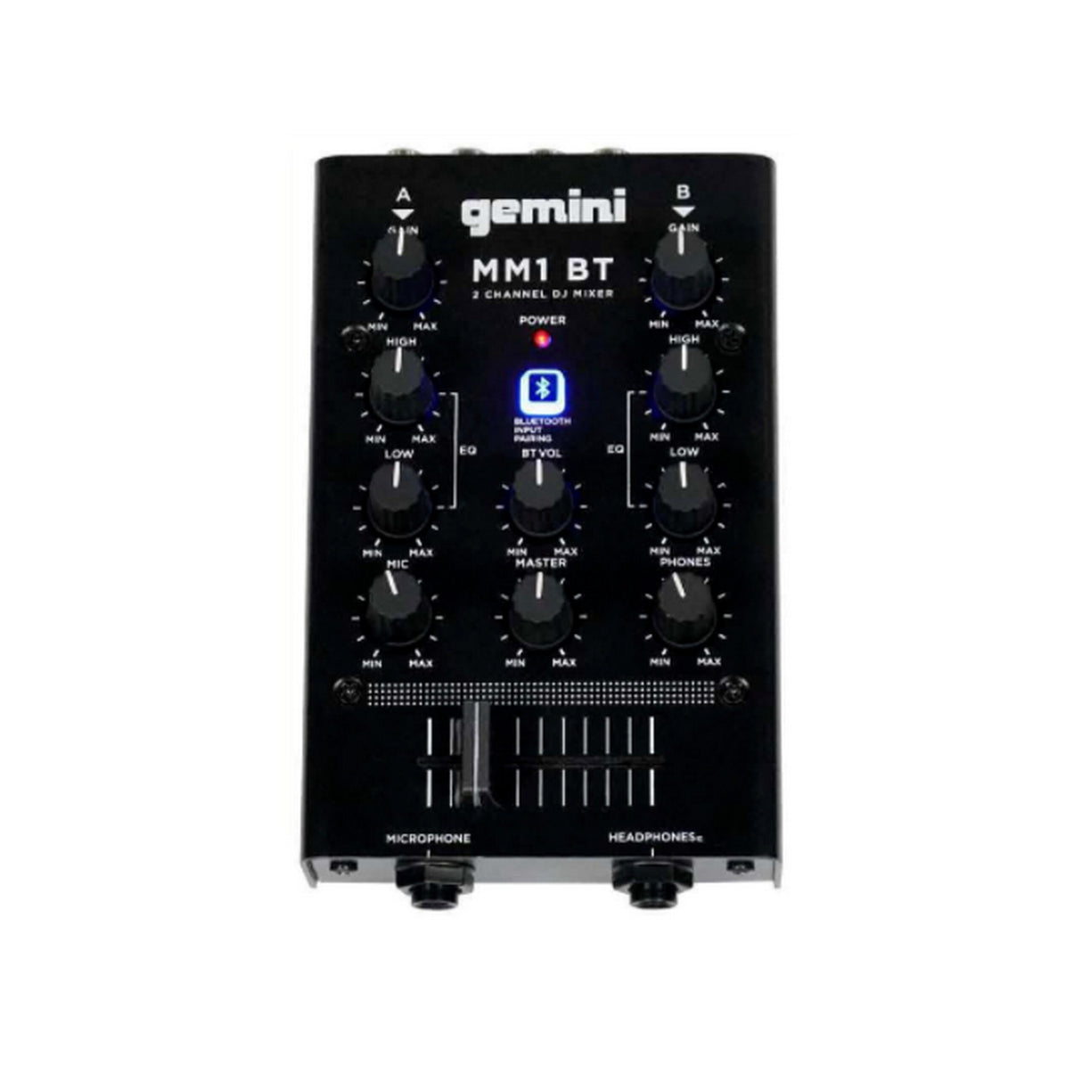 Gemini MM1BT 2 Channel DJ Mixer with Bluetooth Input (Used)