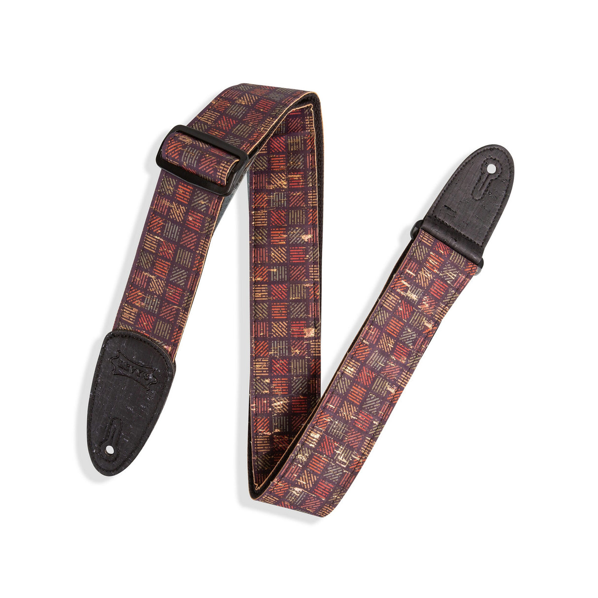 Levy’s Orleans Cork Guitar Strap Black Red Navy Gold - accessories