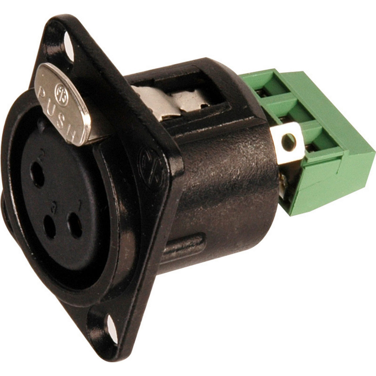 Neutrik NC3FD-SCREW 3-Pin Female XLR Panel/Chassis Mount Connector with Rear Screw Terminals