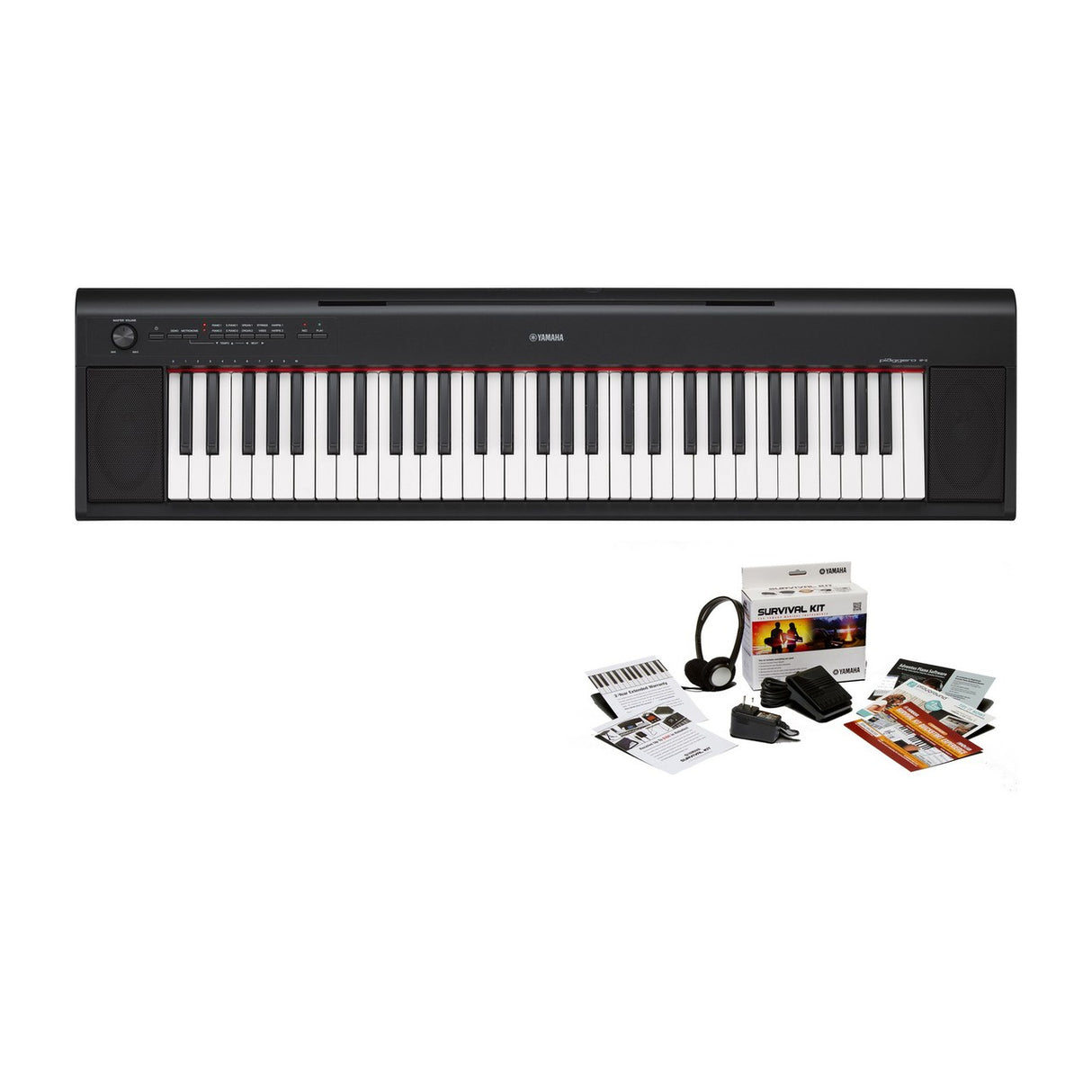 Yamaha NP12B KIT | 61 Key Entry Level Piaggero Portable Digital Piano Black with SK B2