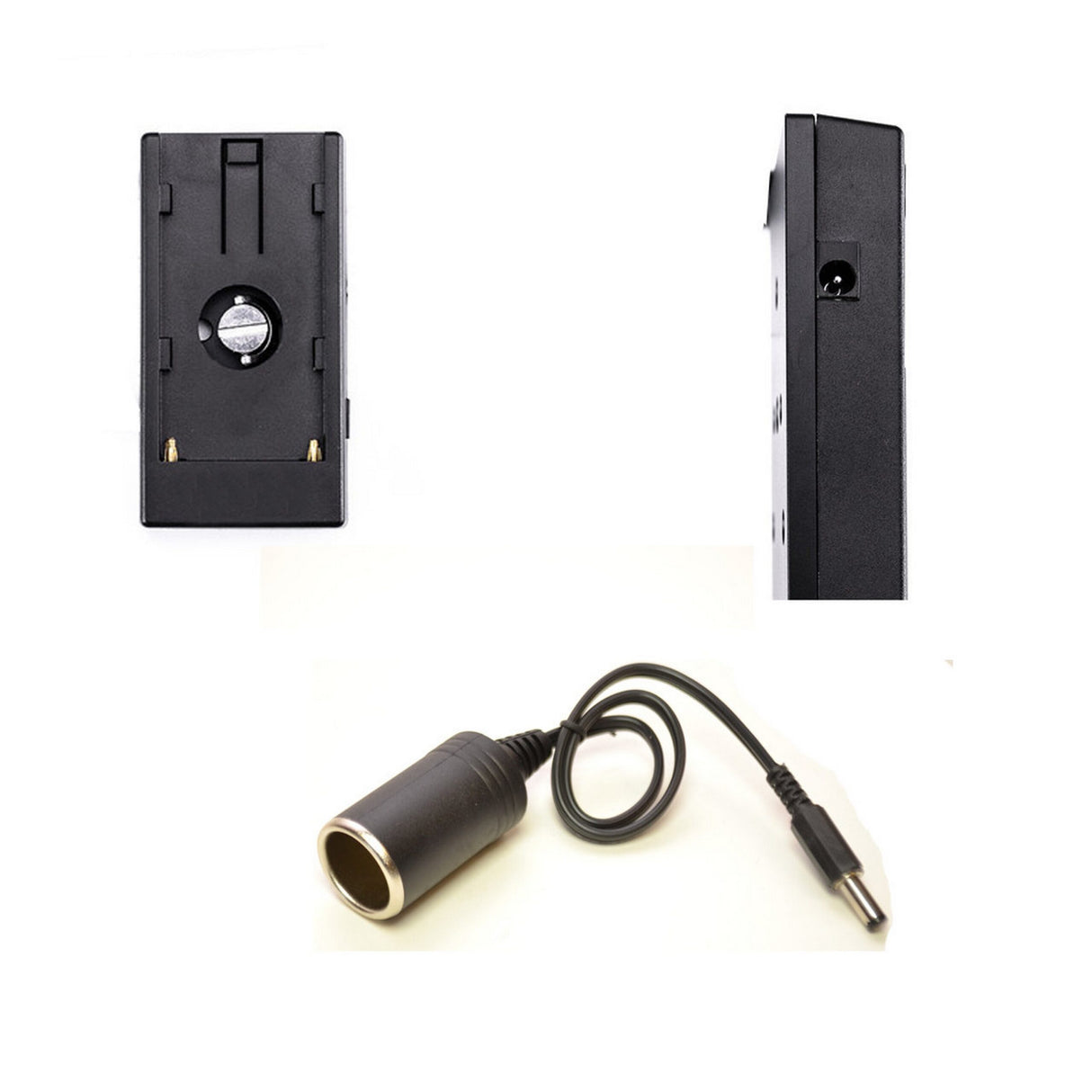 Bescor NPFPLATECIG Battery Plate Converts L Series NPF Battery to 12V Cig Socket