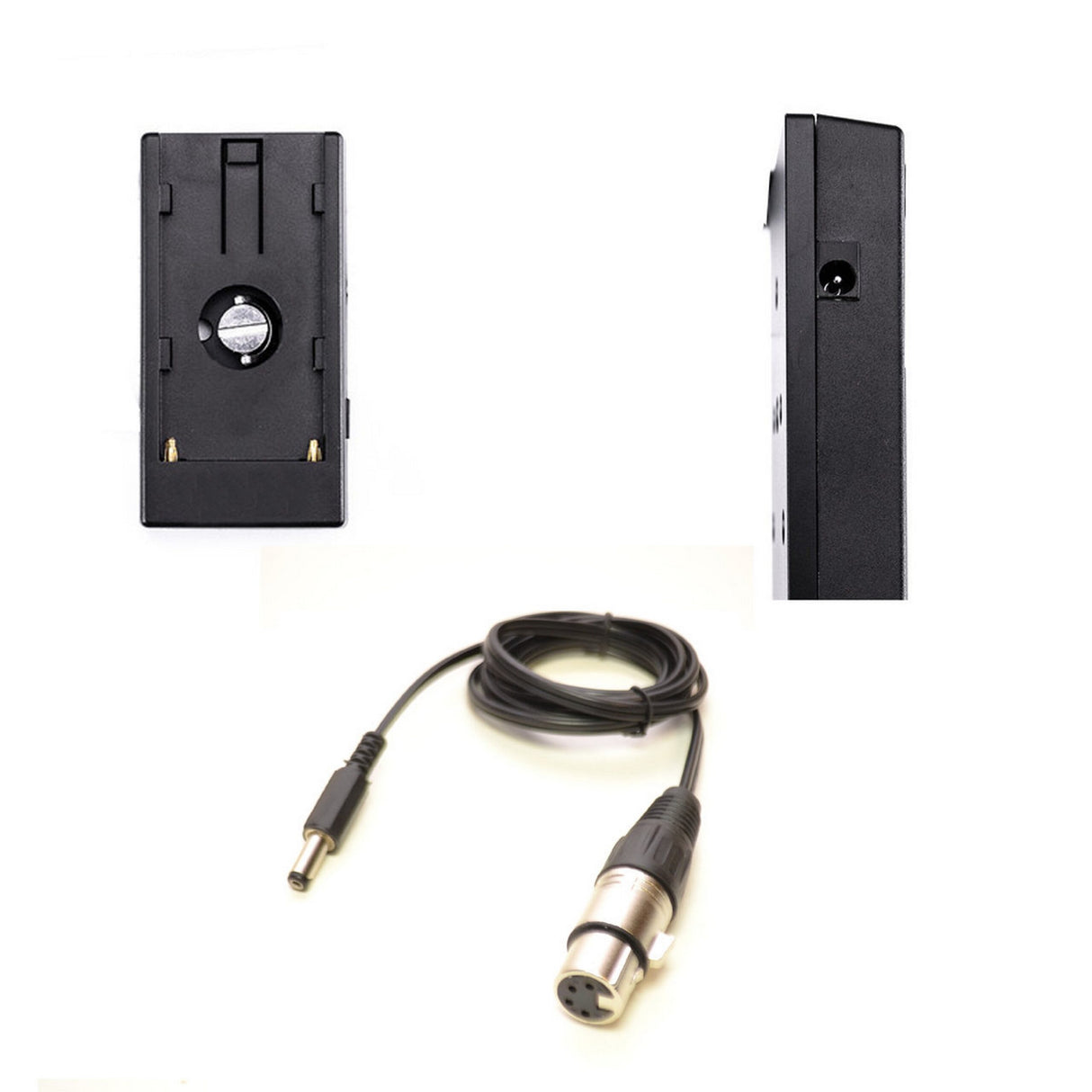 Bescor NPFPLATEXLR Battery Plate Converts L Series NPF Battery to 12V 4-Pin XLR F