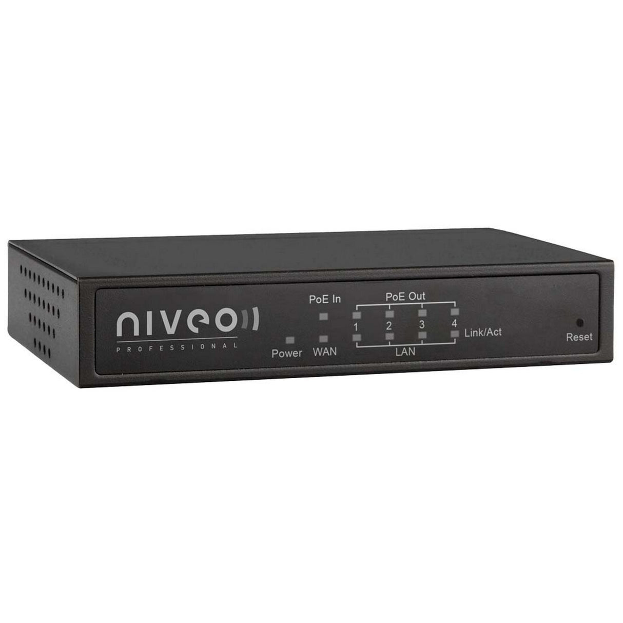 Niveo NR10 Small Form Factor Gigabit Router, 1Gb Wan, Integrated 4 Port GB Switch with PoE Plus