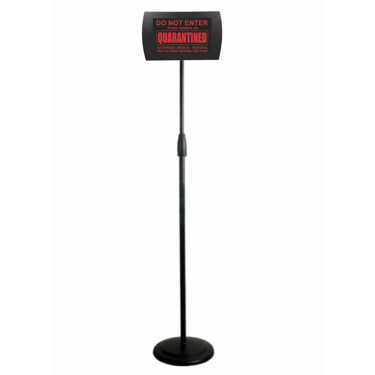 American Recorder ’DO NOT ENTER - QUARANTINED’ Wall Mount LED Lighted Sign with Floor Stand Red