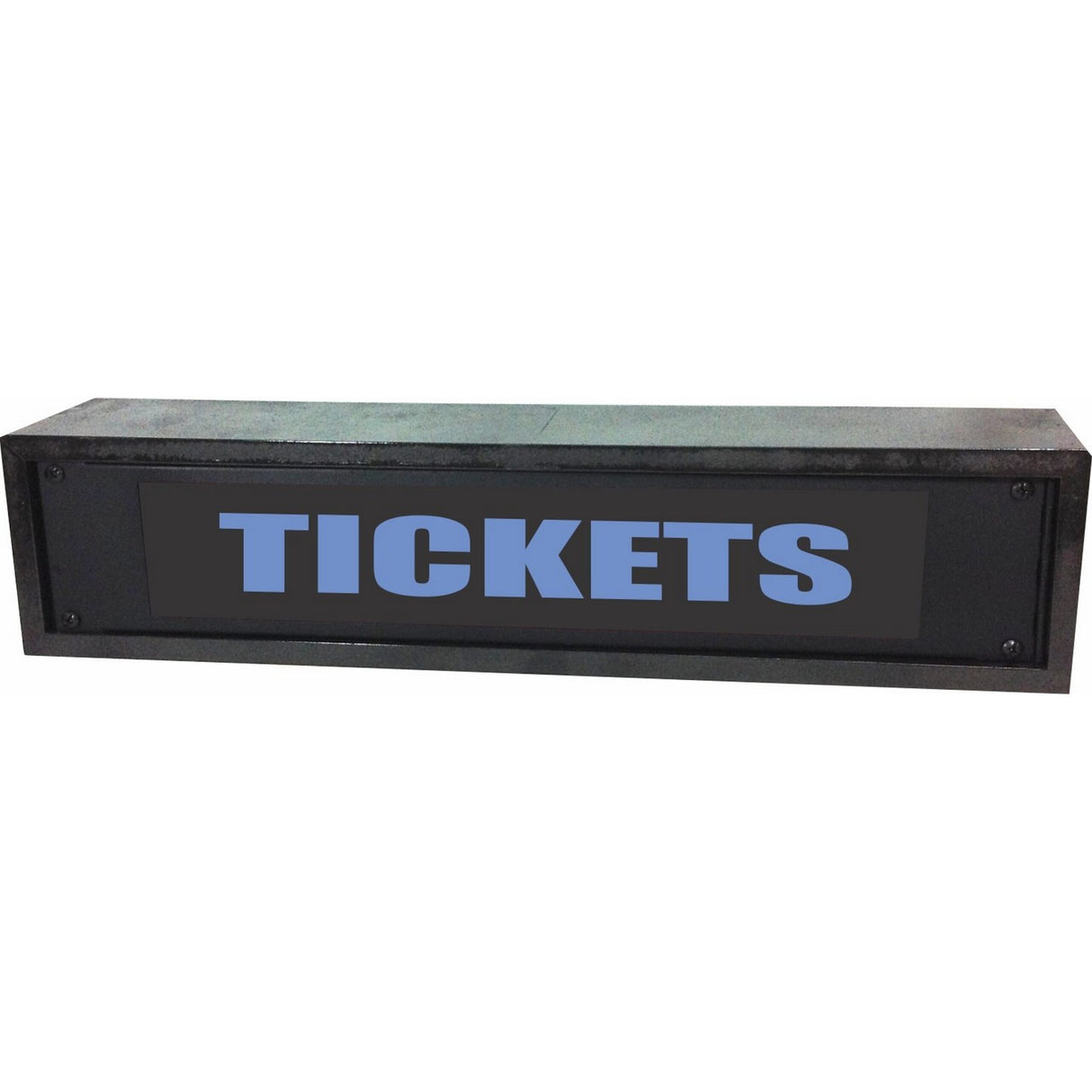 American Recorder ’TICKETS’ 2U Rackmount LED Lighted Sign with Enclosure Blue