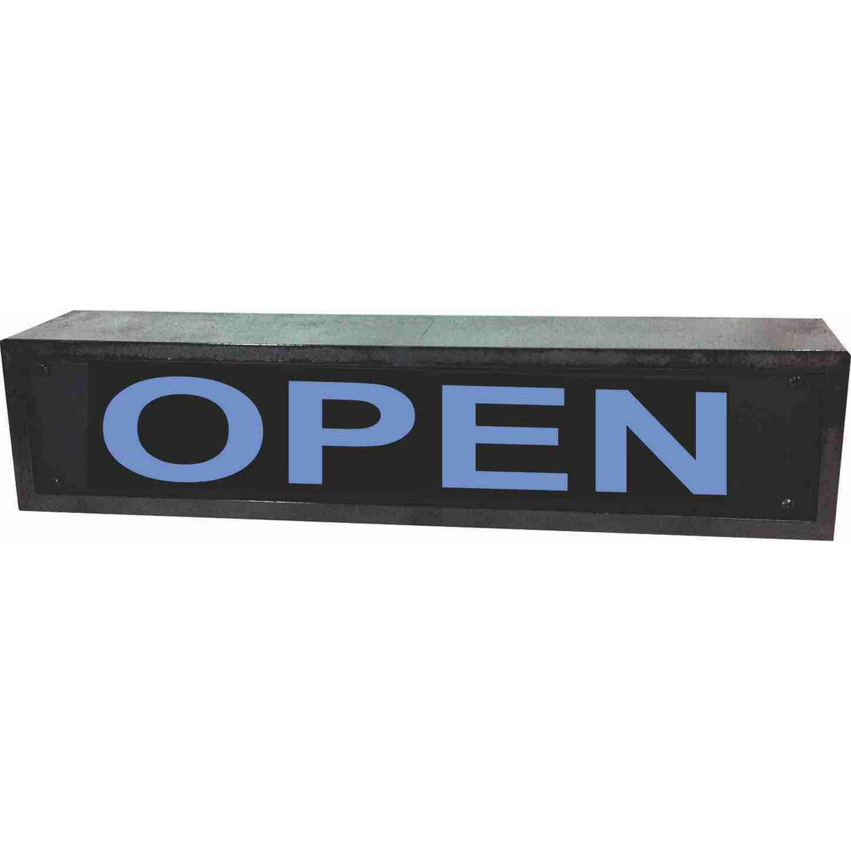American Recorder āOPENā 2U Rackmount LED Lighted Sign with Enclosure Blue