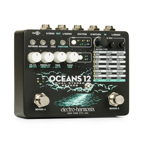 Electro-Harmonix Oceans 12 Dual Stereo Reverb Effects Pedal