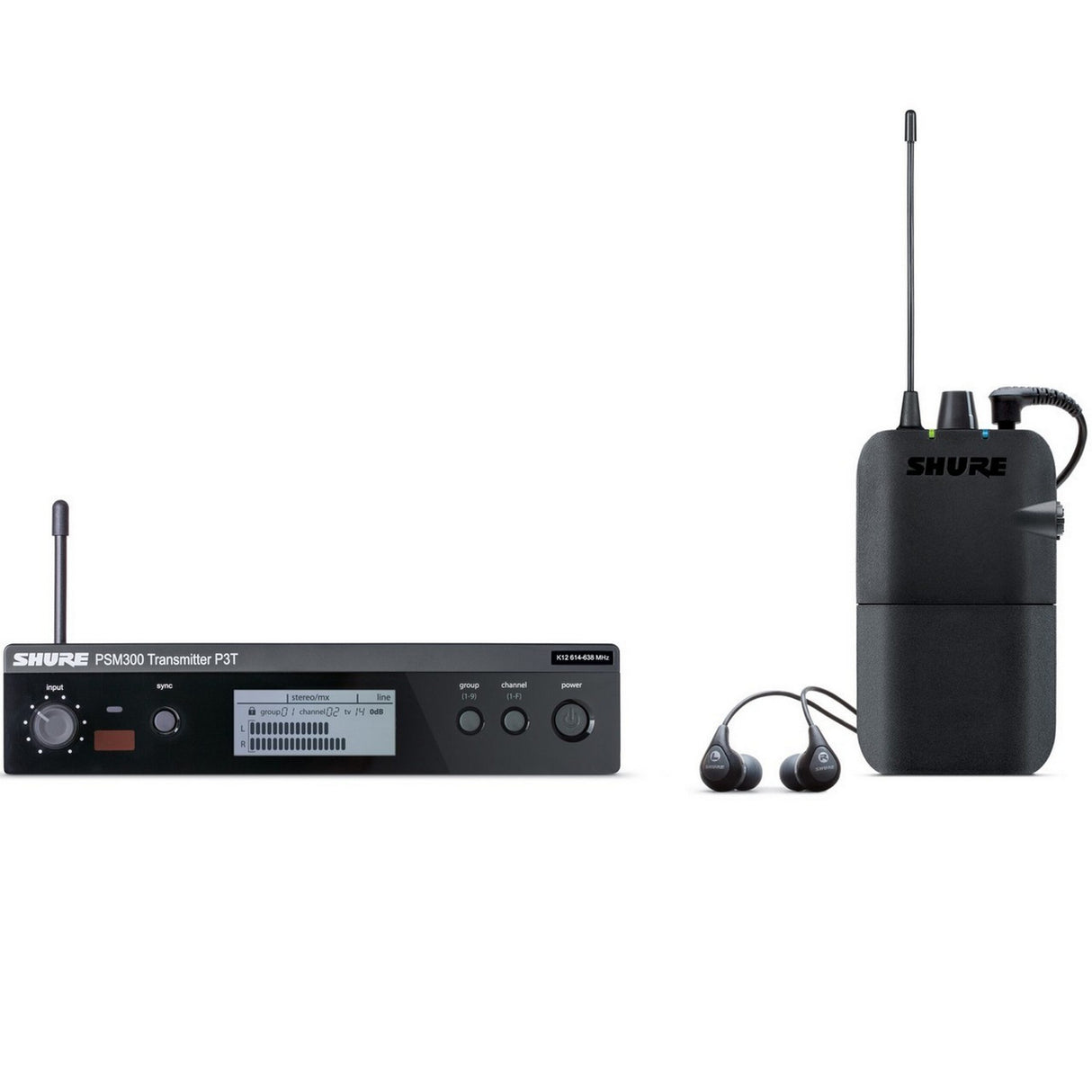 Shure P3TR112GR PSM 300 Wireless In-Ear Monitoring System with SE112-GR, H20