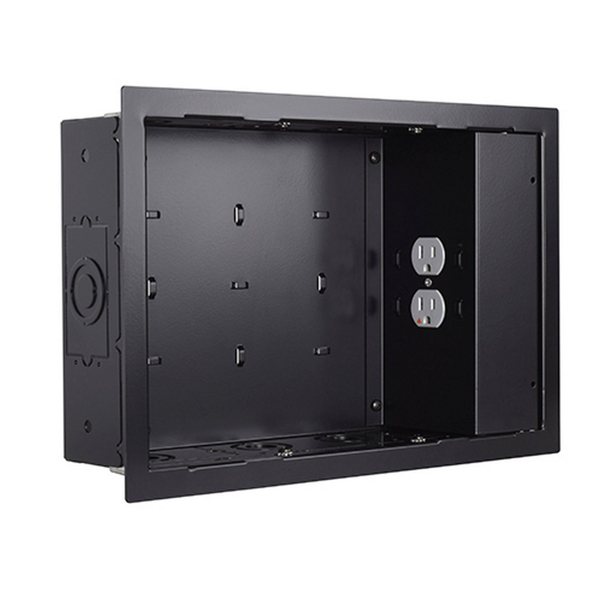 Chief PAC525FBP2 In Wall Storage Box with 2 Receptacle Filter Surge Black