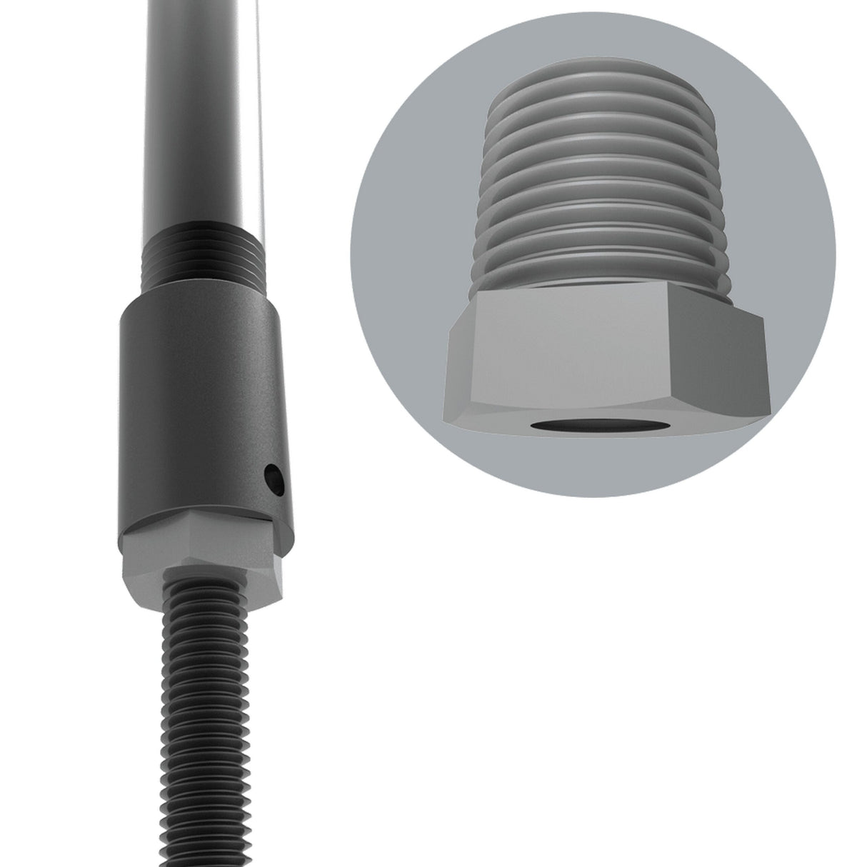 Adaptive Technologies PIPE-514-513-PR 1/2 Inch Threaded Pipe to 1/2 Rod Reducer