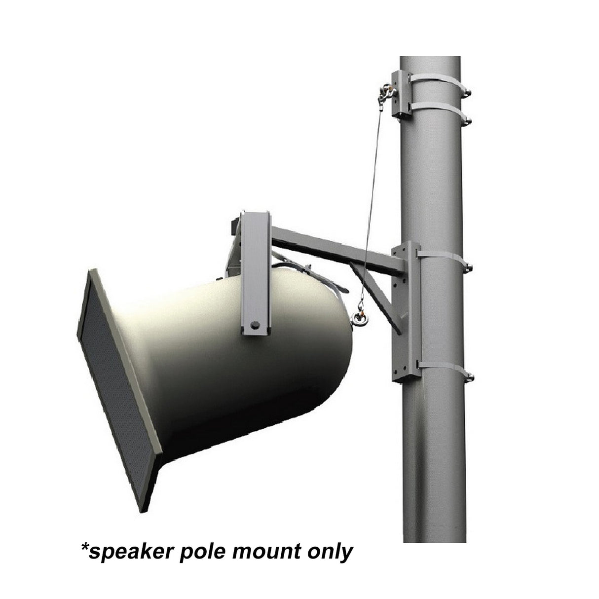 Adaptive Technologies PM-24-6DOWN-G Galvanized Pole Speaker Mount Gray