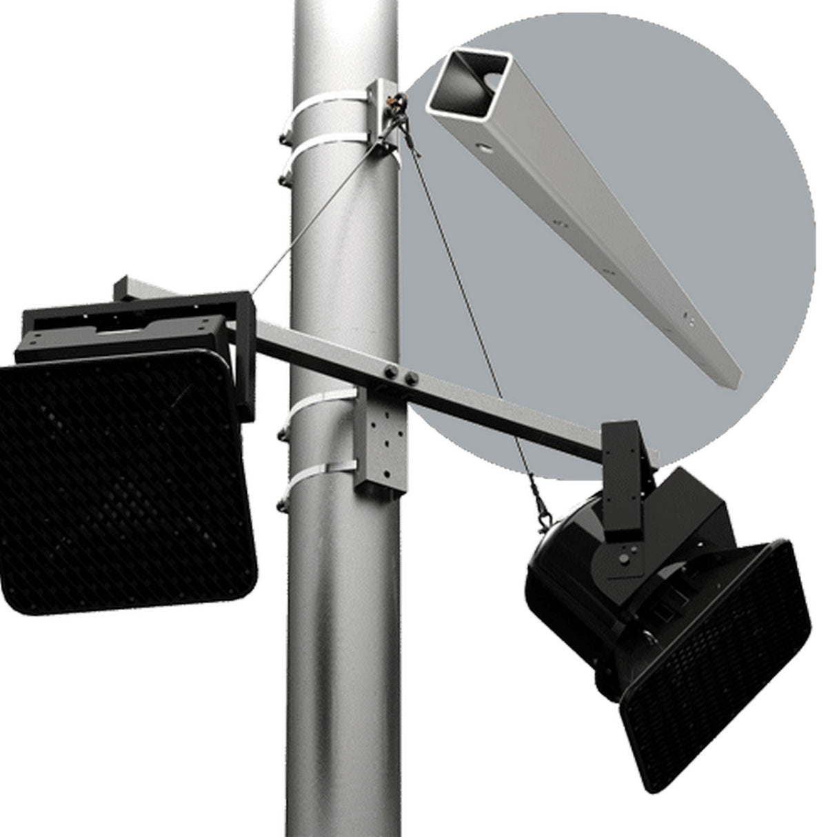 Adaptive Technologies PM-DA-48-G Indoor/Outdoor Standard Pole Mount Dual Adapter