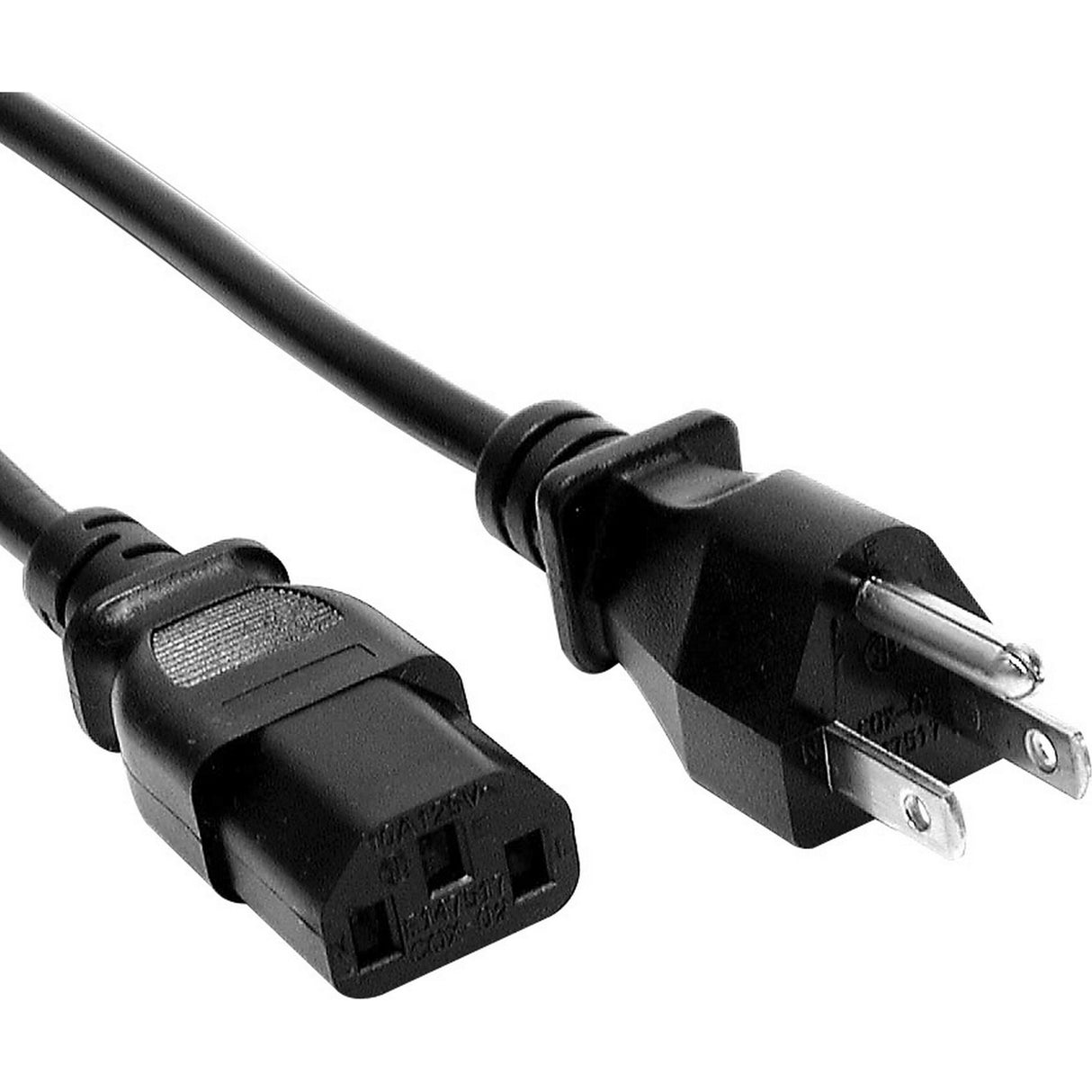 Connectronics 18 AWG IEC Power Cord IEC320C13 to NEMA 5-15P 25 Foot