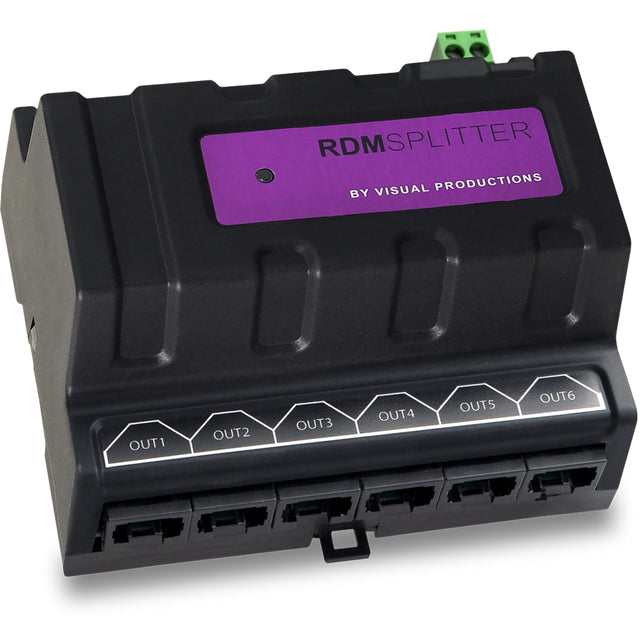 Visual Productions RDM Splitter DIN Rail Mounted DMX + RDM Splitter/Booster RJ-45