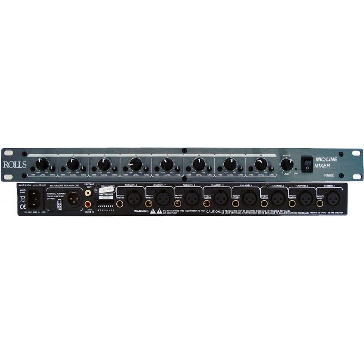 Rolls RM82 8 Channel Mic/Line Mixer (Used)