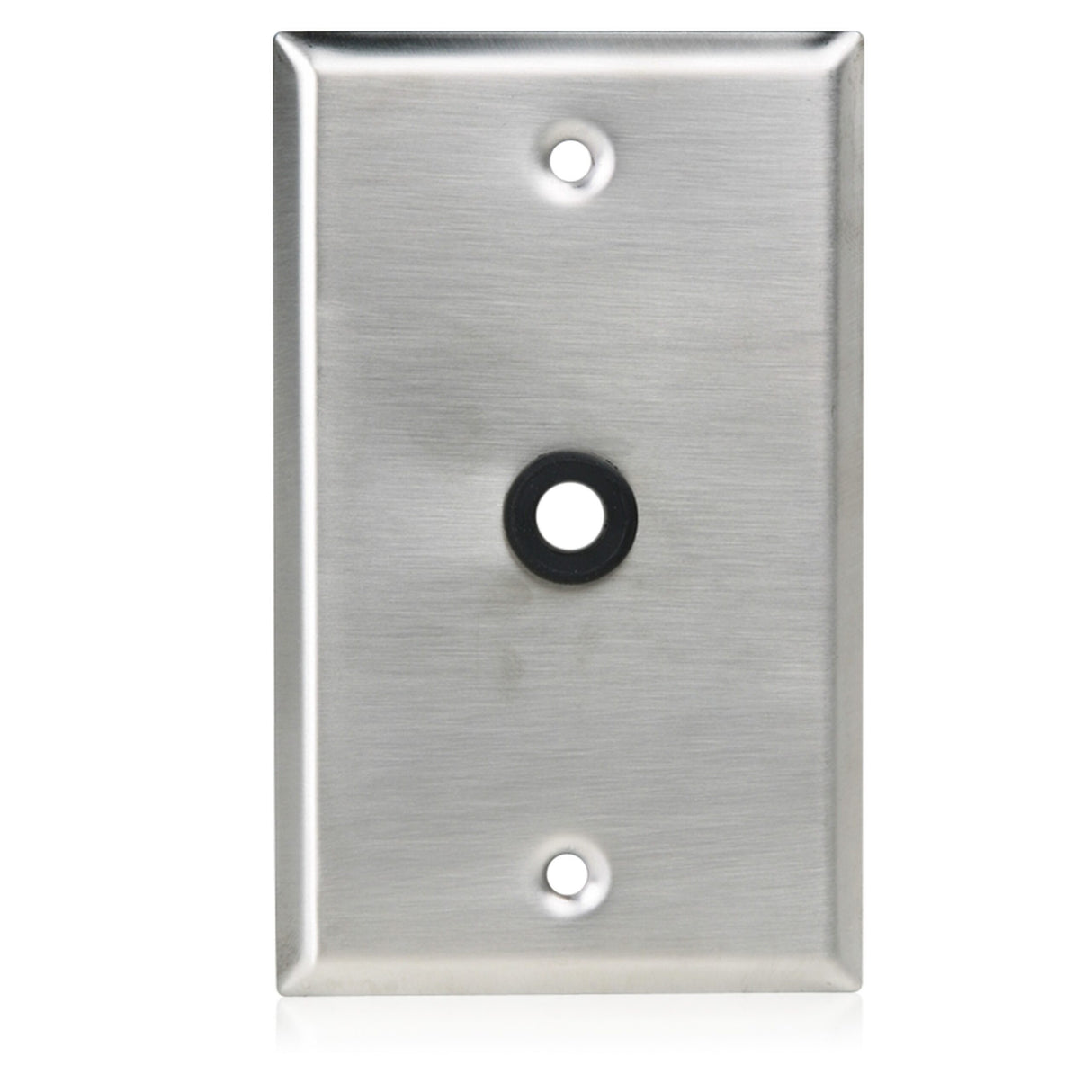 Atlas Sound SG-38GH Single Gang Stainless Steel Plate 3/8 Inch Hole and Grommet