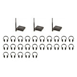 VocoPro Silent Disco 325 Package with 3 Transmitters and 25 Wireless LED Headphones