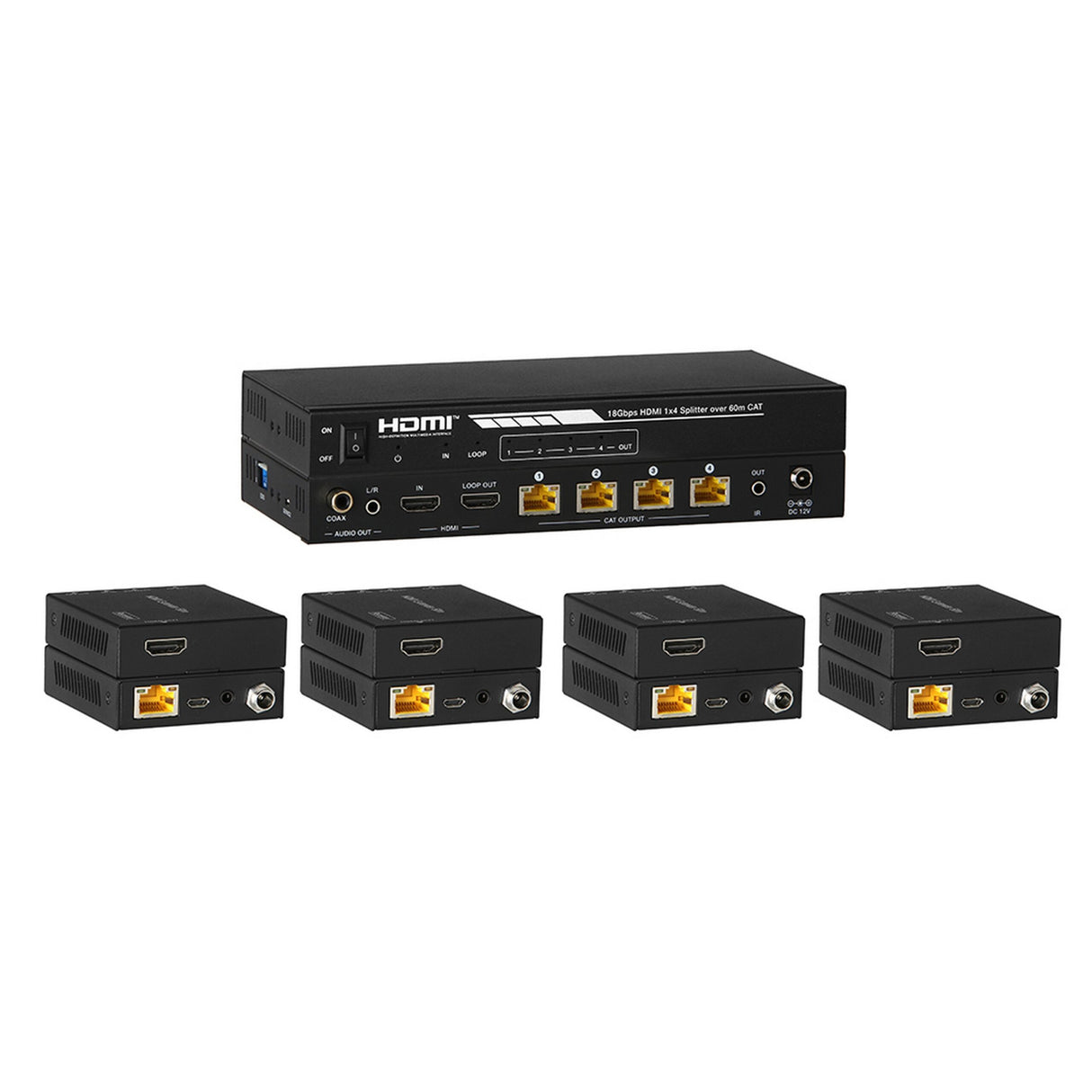 KanexPro SP-HDPOC1X4 HDMI 1 x 4 Distribution Amplifier over CAT5e/6