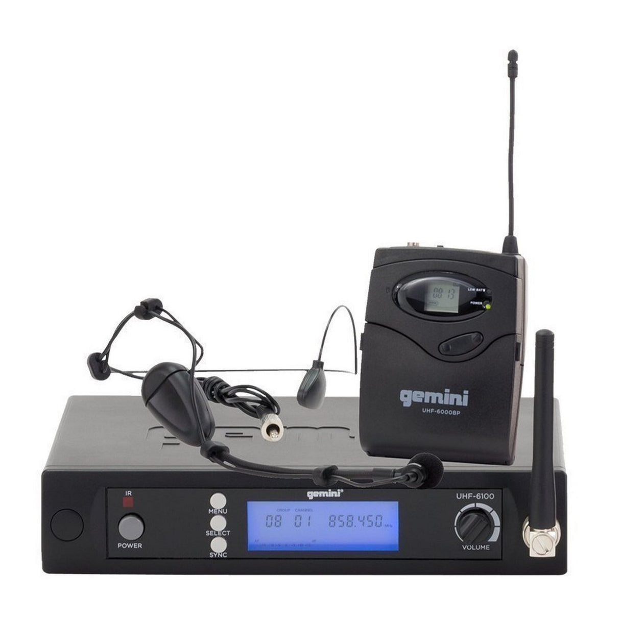 Gemini UHF-6100HL Headset Wireless Microphone System R2 Band