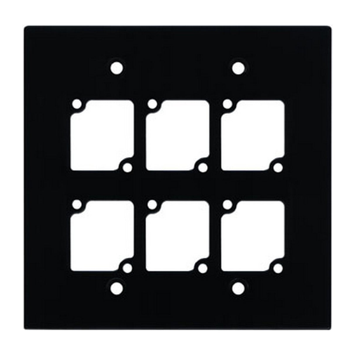 Ace Backstage Co. WP-206 Double Gang Aluminum Wall Panel for 6 CONNECTRIX Black (Used)