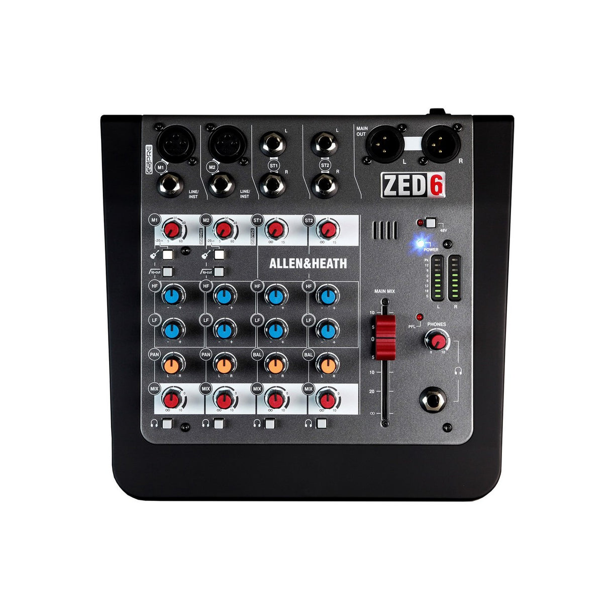 Allen & Heath ZED-6 Compact 2 Mono Stereo D I Mic Line Input XLR TRS Guitar Analog Mixer