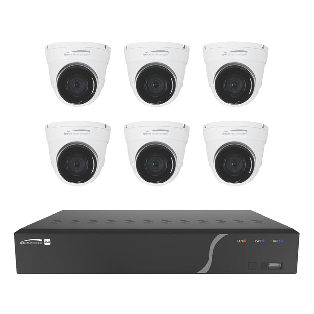 Speco ZIPK8T2 8-Channel H.265 NVR with 6 Outdoor IR 5MP IP Cameras 2TB Kit