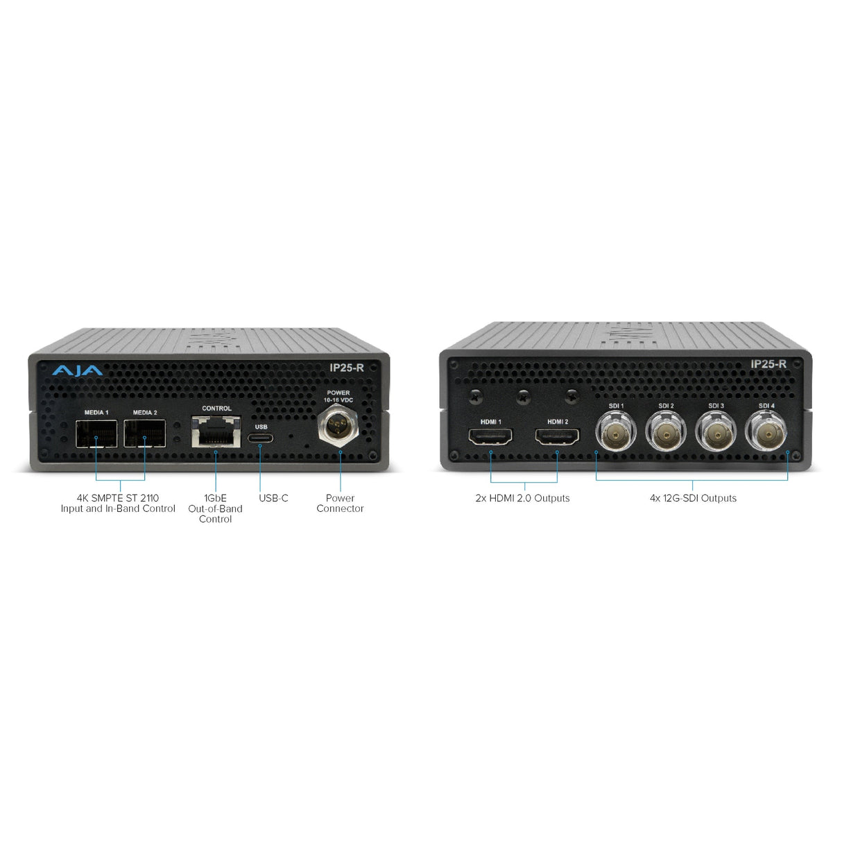 AJA IP25-R 25 GigE SMPTE ST 2110 to 12G-SDI/HDMI Converter