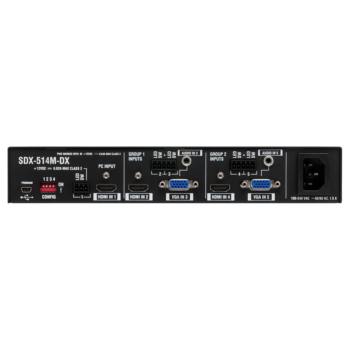 AMX SDX-514M-DX Solecis 5 x 1 4K Multi-Format Digital Switcher with DXLink Output